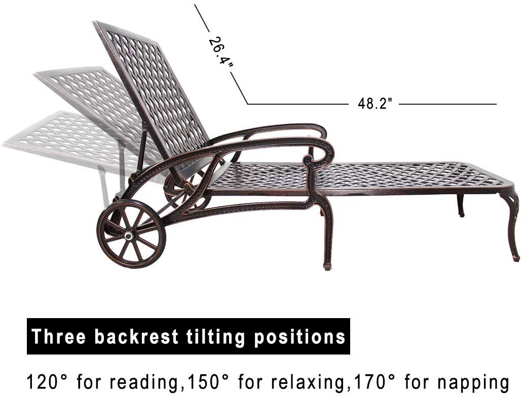 Aluminium Cast lounge chair 2pcs brown - Korvel