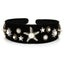 Fashionable velvet pearl black starfish hairband - Korvel