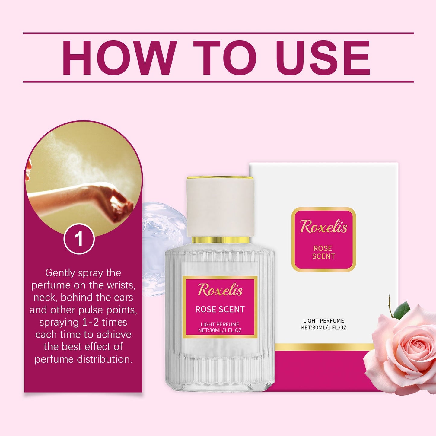 Eau de Parfum Rosa Elegante - Fragancia Fresca y Duradera
