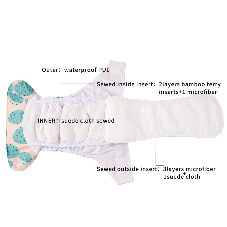 Happy Flute 1 pcs heavy wetter night AIO AI2 baby cloth diaper nappy one size fit all - Korvel