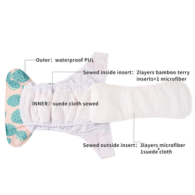 Happy Flute 1 pcs heavy wetter night AIO AI2 baby cloth diaper nappy one size fit all - Korvel