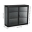 Retro Style Haze Double Glass Door Wall Cabinet With Detachable Shelves for Office Dining Room Living Room - Korvel