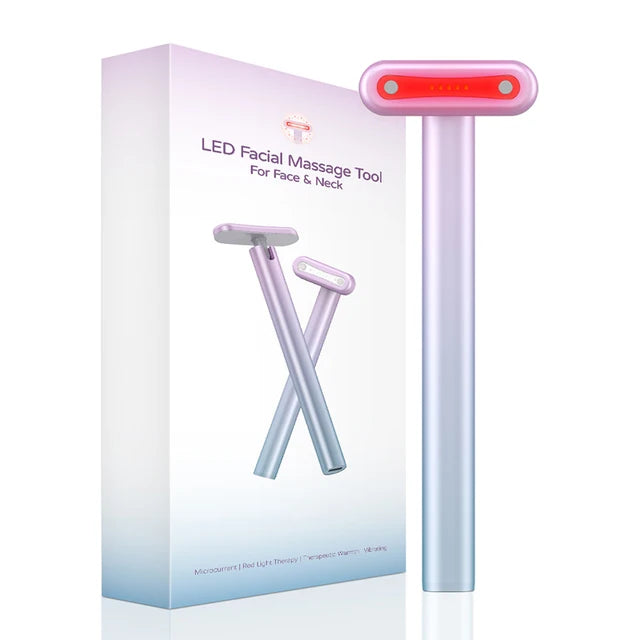 4 in 1 Facial Wand EMS Microcurrent Vibration Warm Red Light Face Lifting Machine Skin Tightening Device Neck Eye Massager Tools - Korvel