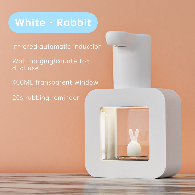 Cute Cat Rechargeable Touchless Automatic Soap Dispenser 400ml Kids foam Soap Dispenser with Night Light - Korvel