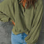 Half Snap Long Sleeve Sweatshirt
