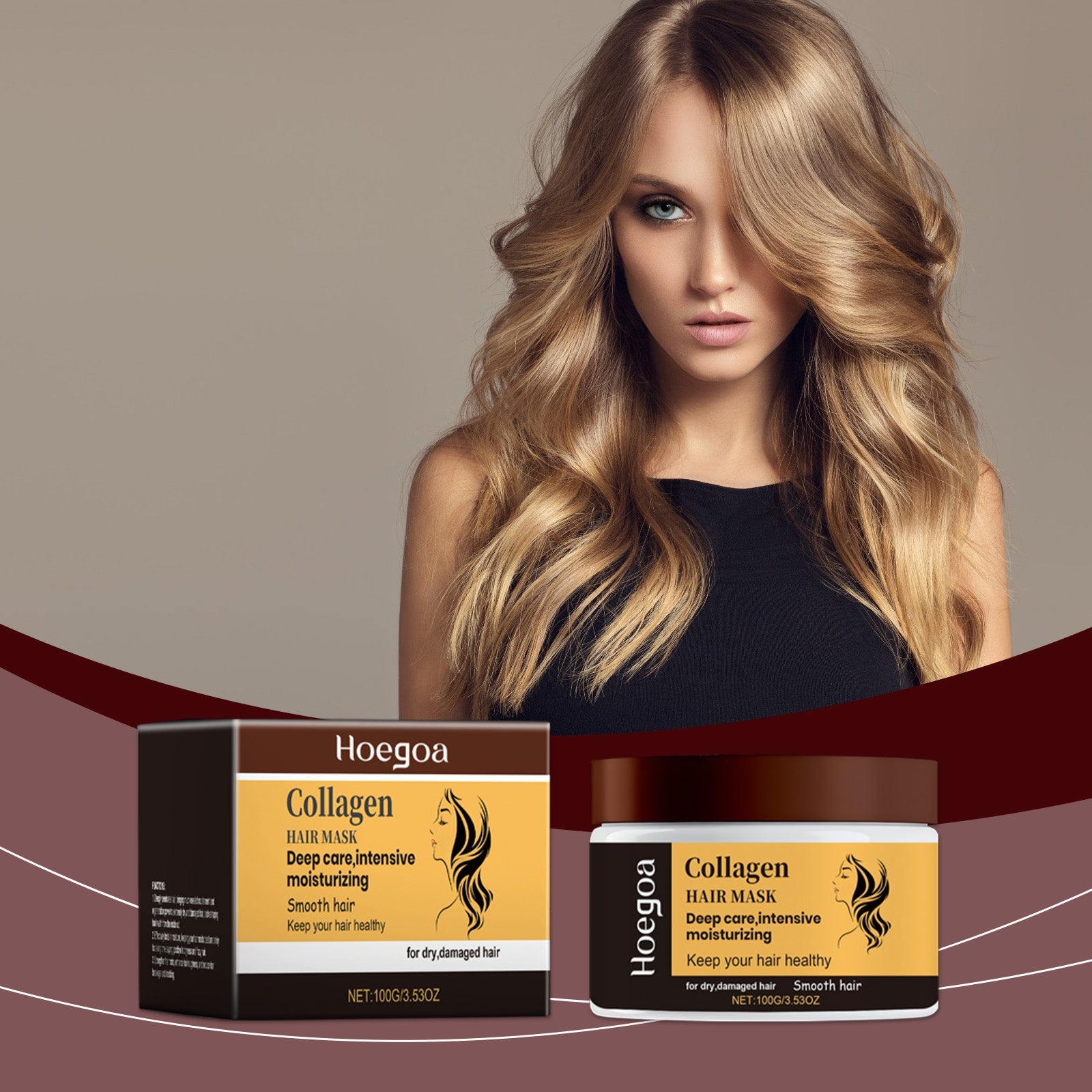 Collagen Hair Mask Restores Dry Hair, Hydrates, Smoothes And Improves Hair Quality - Korvel