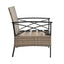 Conjunto de Muebles de Wicker para Exterior Premium con Mesa de Metal Negra