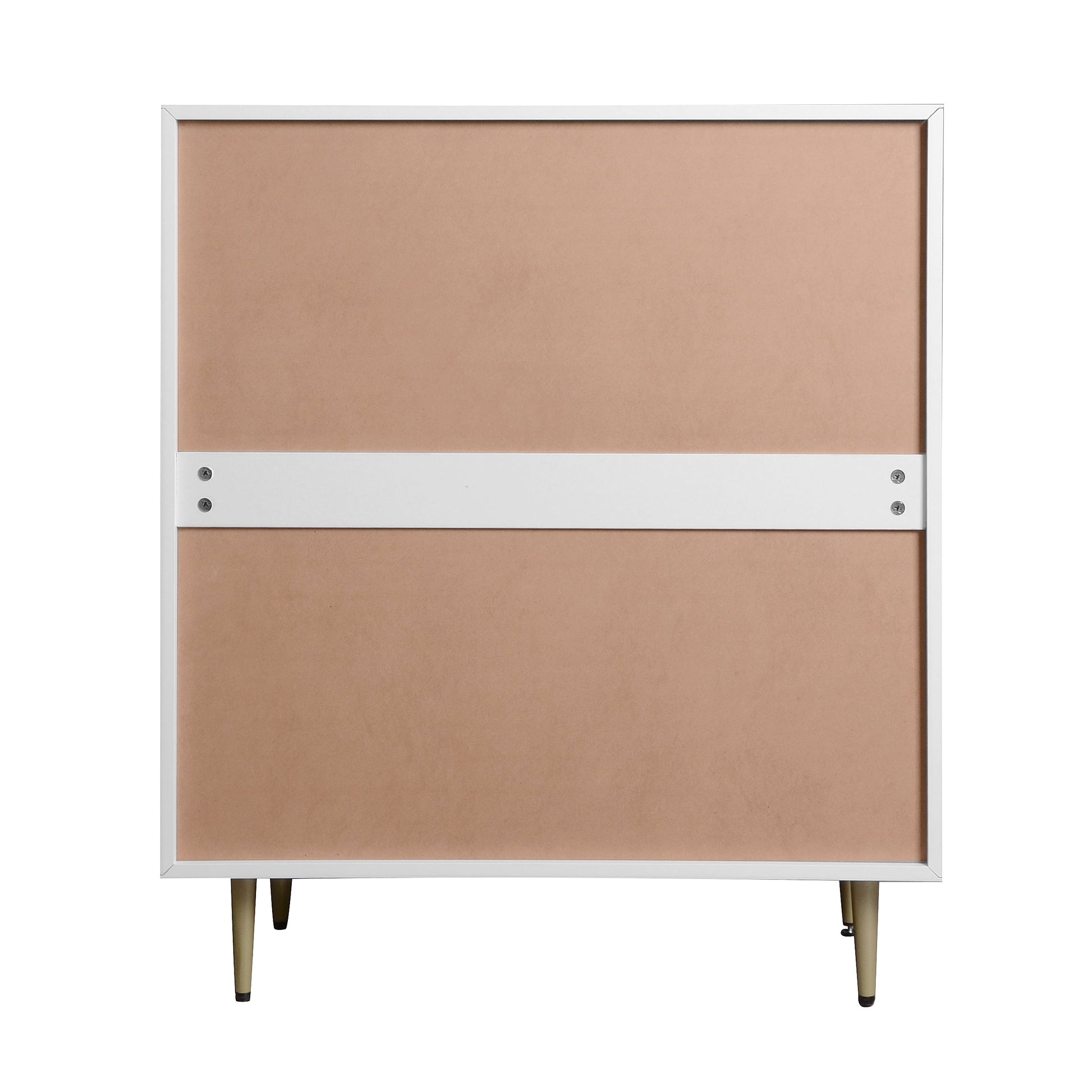 Wooden Tall 4 Drawer Dresser,Chest of Drawers with 4 Metal Legs, Anti-Tipping Device for Bedroom,Living Room - Korvel
