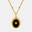 Geometric Jewelry Dripping Oil Star Elliptical Titanium Steel Pendant Necklace - Korvel