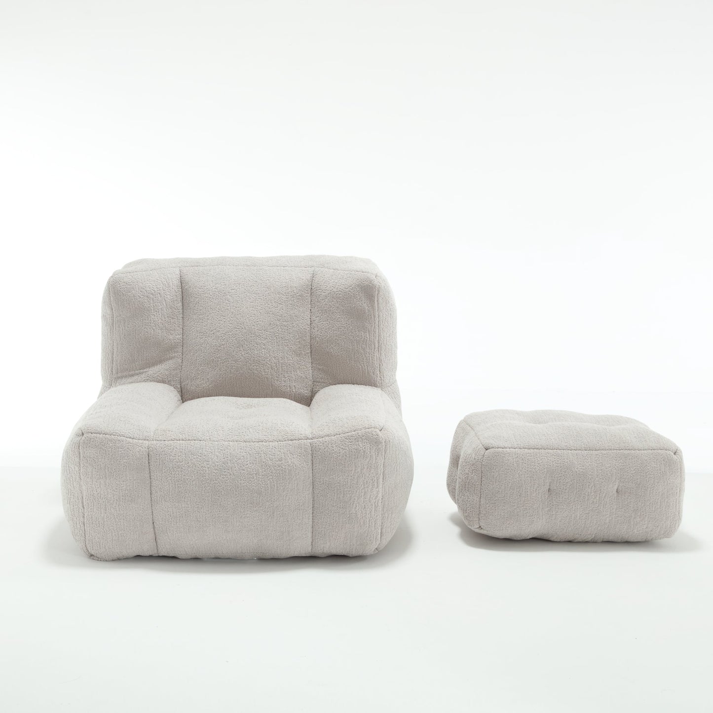 Sillón Puff Esponjoso con Espuma Viscoelástica y Otomana