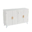 Elegant Ivory White Sideboard Buffet Cabinet with 4 Doors