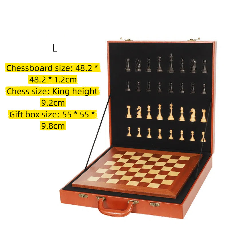 International Chess Heavy Woodgrain Chess Wooden Chess Board Western Chess Adult Luxury Set Chess - Korvel