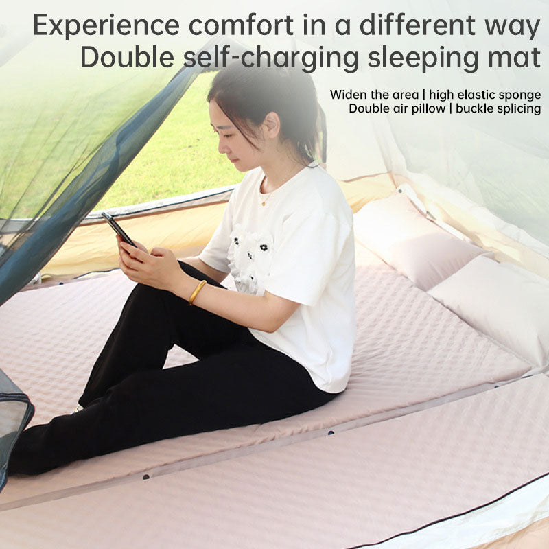 Product camouflage Can Be Spliced Self Inflating Cushion Air Mattress Camping Mat With Pillow - Korvel
