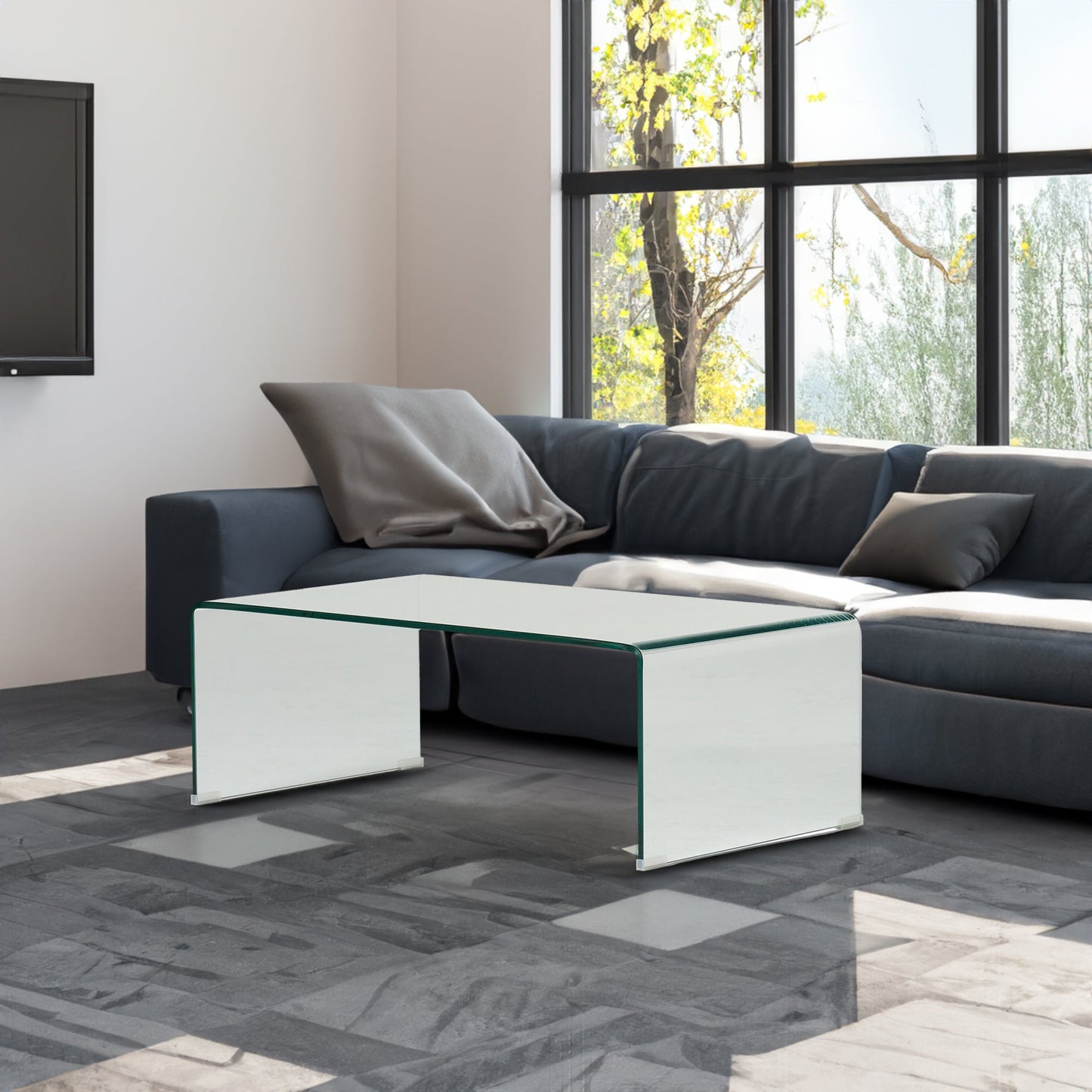 Elegant 12mm Tempered Bent Glass Coffee Table