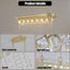 Modern Champagne Gold Kitchen Island Light - Oval Crystal ceiling chandelier - Korvel