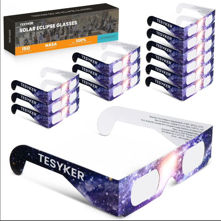 10 Pack Solar Eclipse Glasses - ISO Certified Safe Viewing