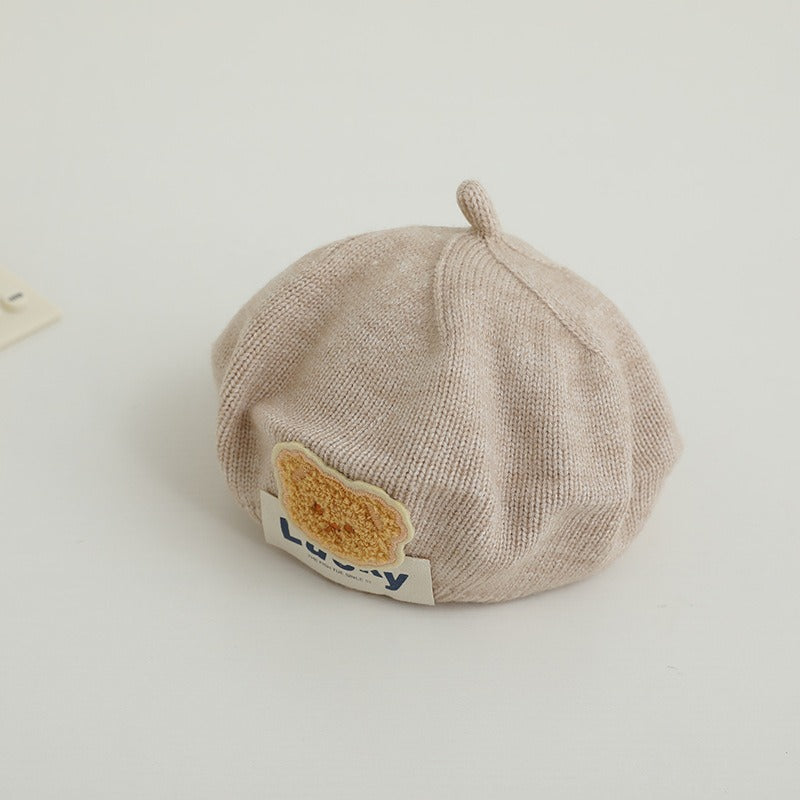 Gorro Beret de Oso Lindos para Bebés - Estilo Coreano de Pana