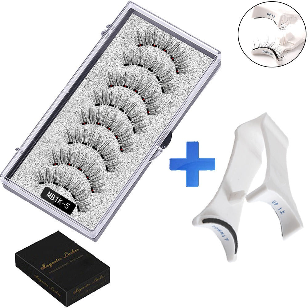 Five magnetic adhesive free magnetic eyelash clamp set for European and American thick magnetic eyelashes - Korvel