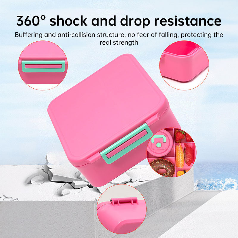 Kids' bento lunch bag: 1700ml containers with toppers, thermos, for school. - Korvel