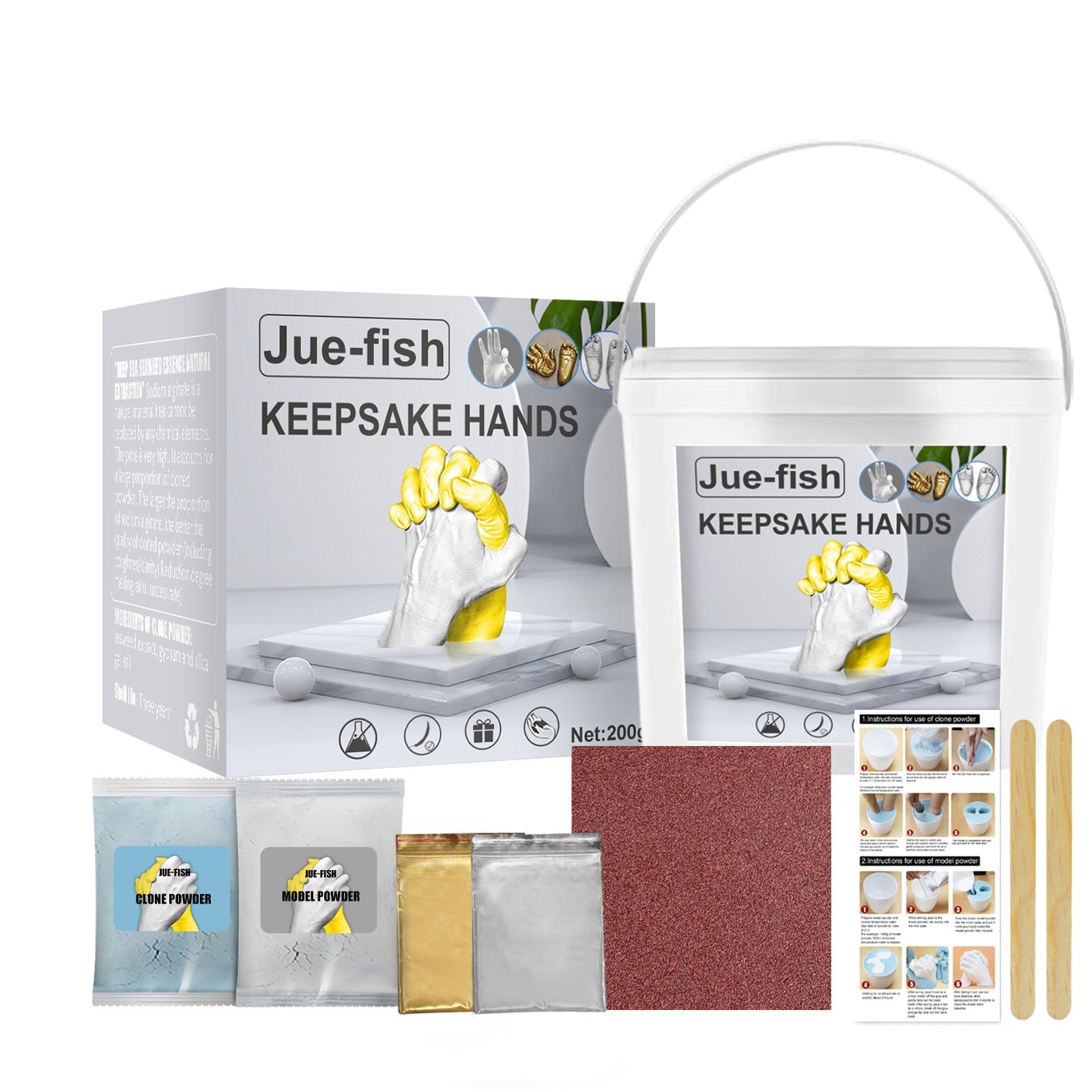 Jue-Fish 3D Hand Makrolon Powder Couple Anniversary Souvenir DIY Mother's Day Children's Day Gift - Korvel