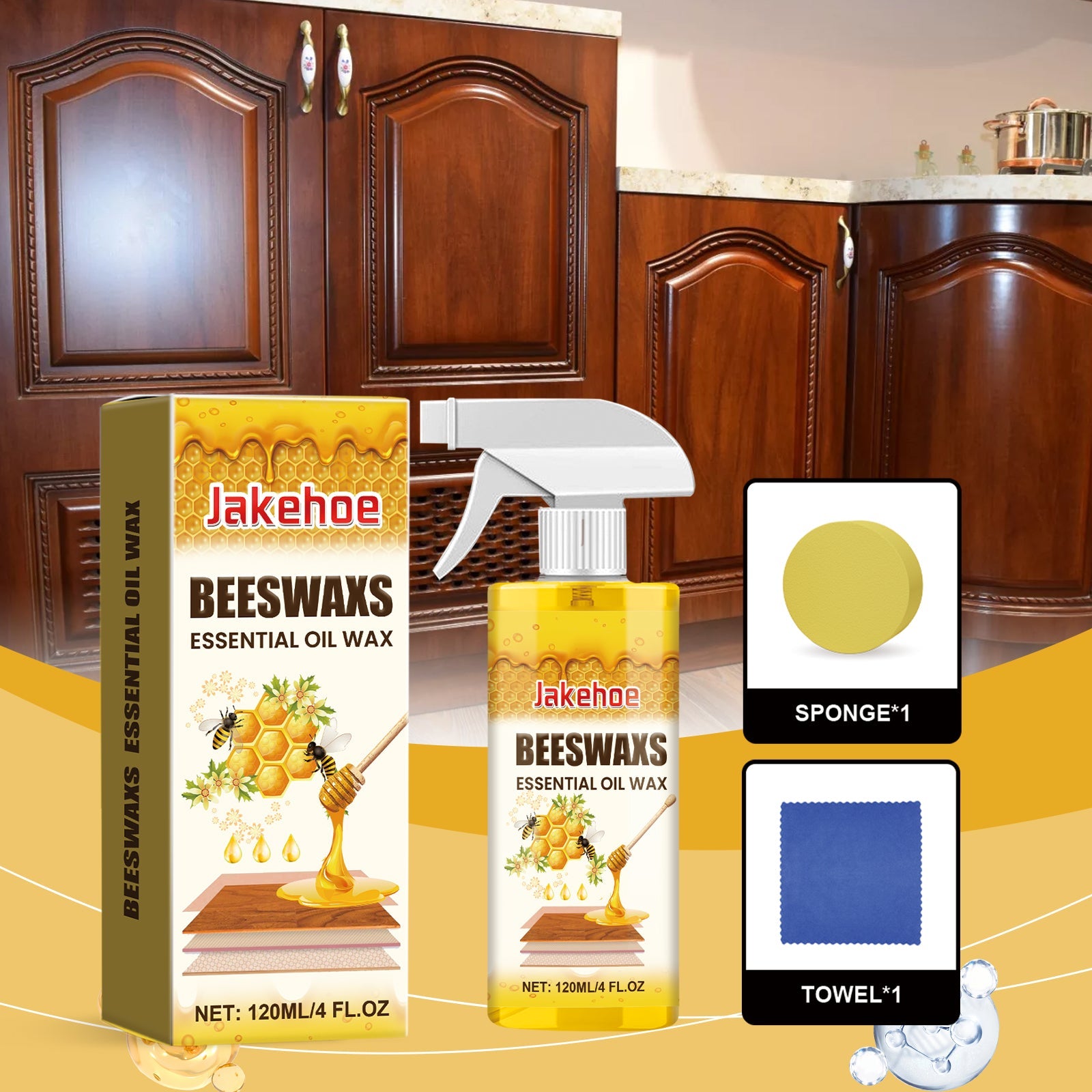 Wood Polishing Beeswax Spray Curing Furniture Polishing Color Protection Nourishing Anti-Cracking Wood Spray - Korvel