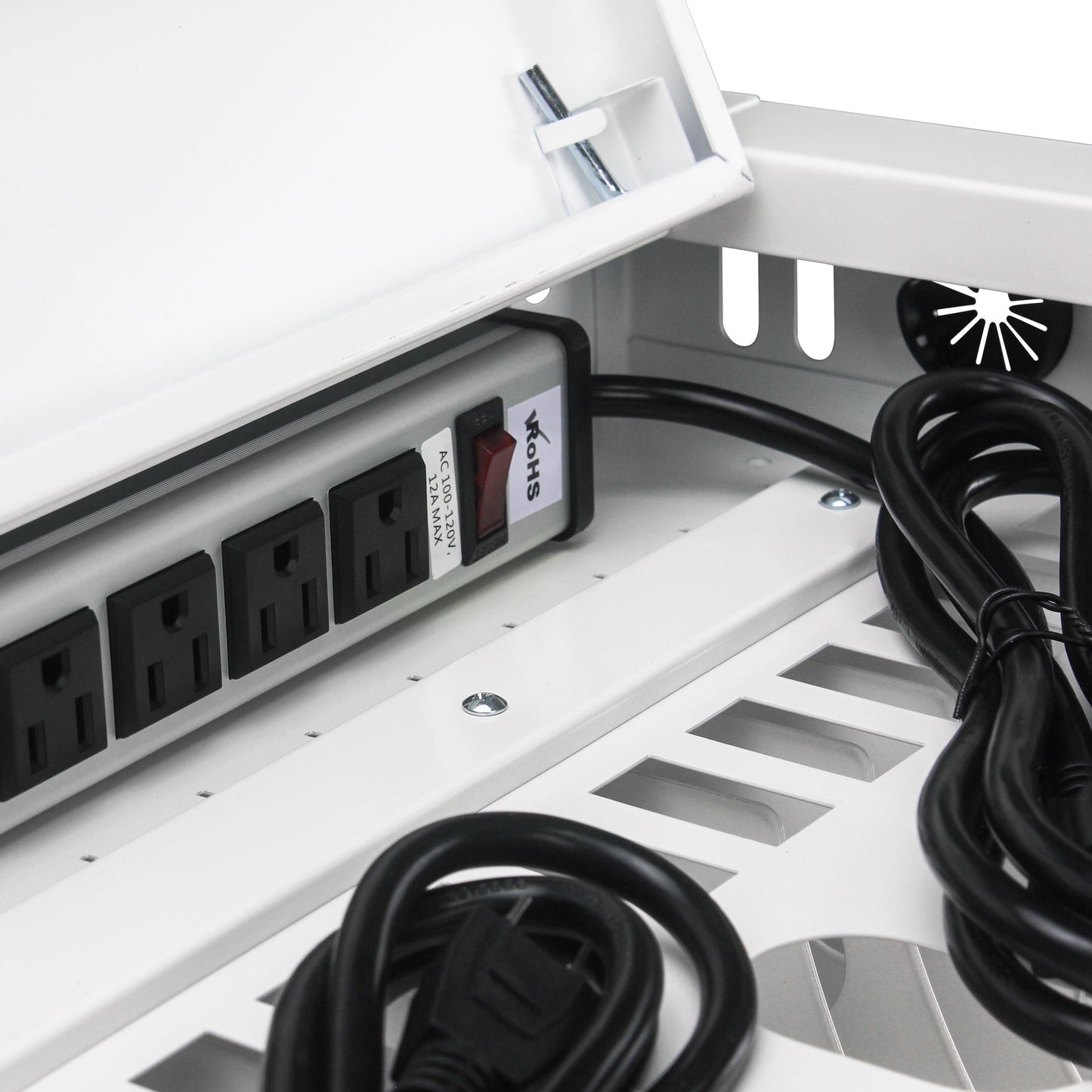 16 Bay Locking Charging Cabinet for Laptops and Chromebooks - White