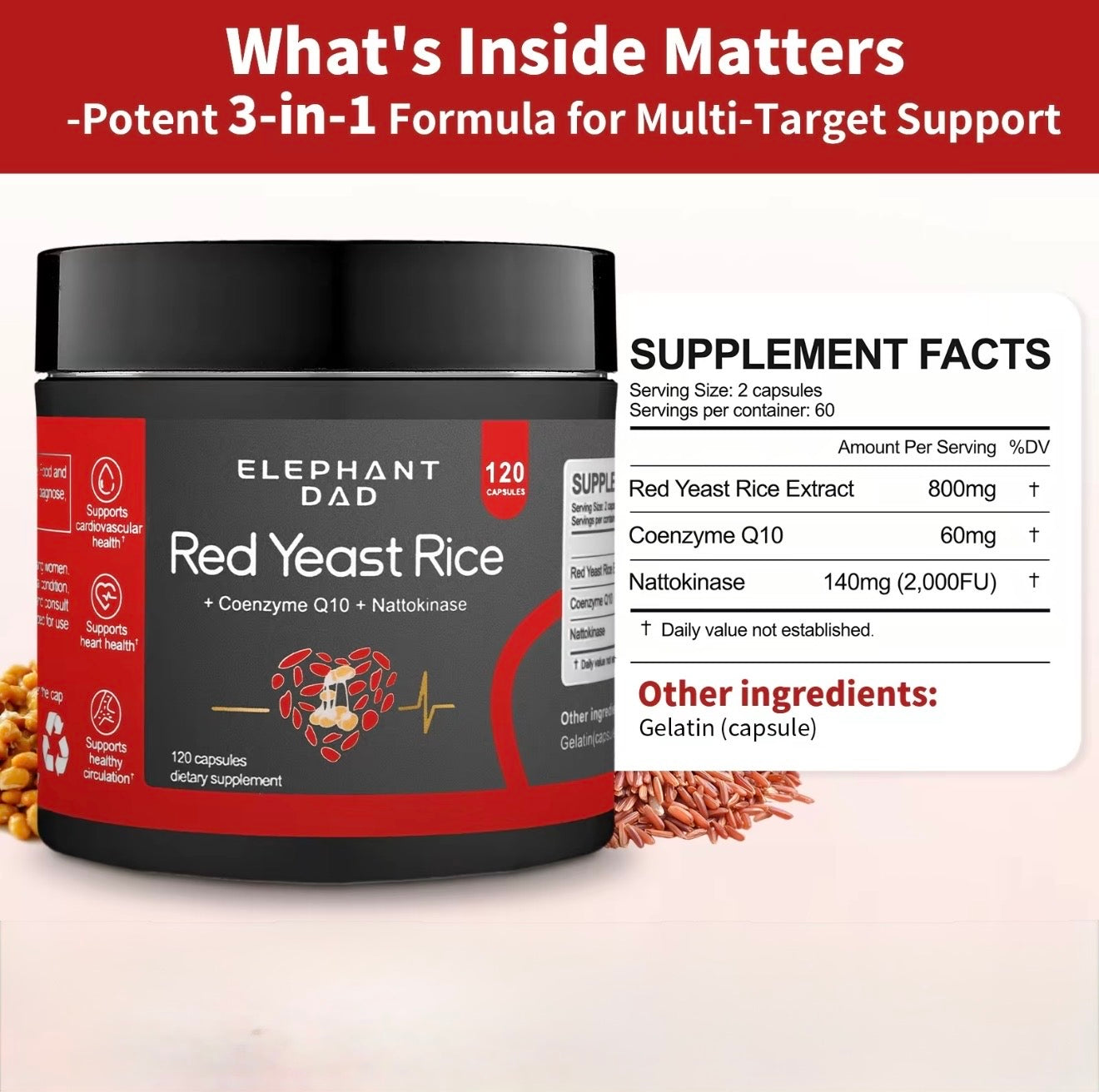 HeartFlow Mezcla de Levadura Roja - Suplemento Herbal Premium