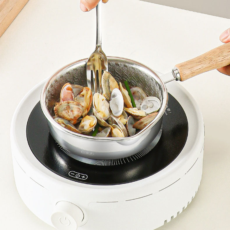 Non coated mini breakfast pan 316L stainless steel steak frying pan Non stick complementary food pan Flat bottomed small frying pan Tamaki - Korvel