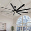 84-Inch Super Large Black Ceiling Fan with Remote Control