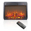 23 inch electric fireplace insert ultra thin heater with log set & realistic flame remote control - Korvel
