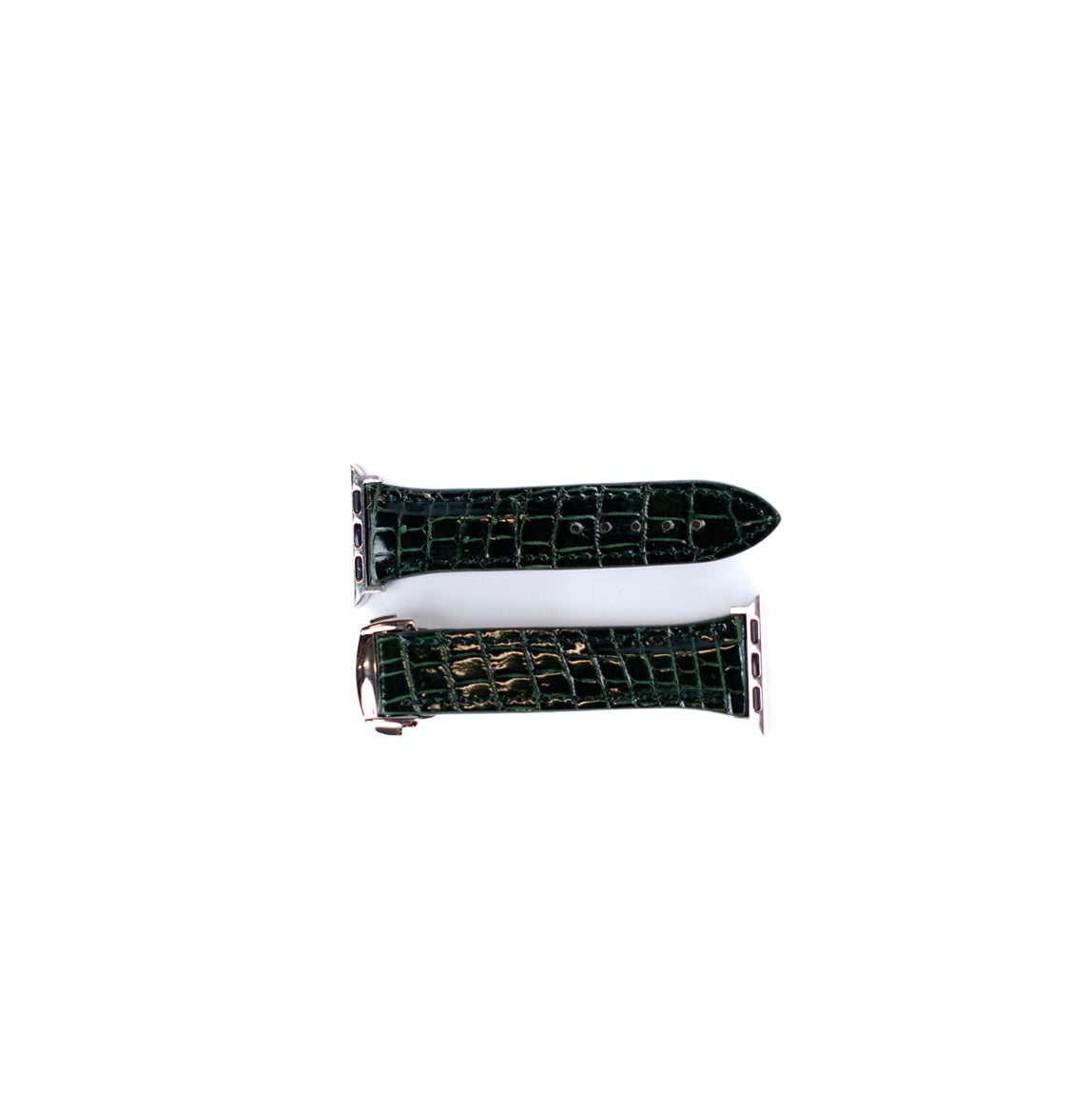 Bracelet Apple Watch en Cuir Émaillé Vert Foncé