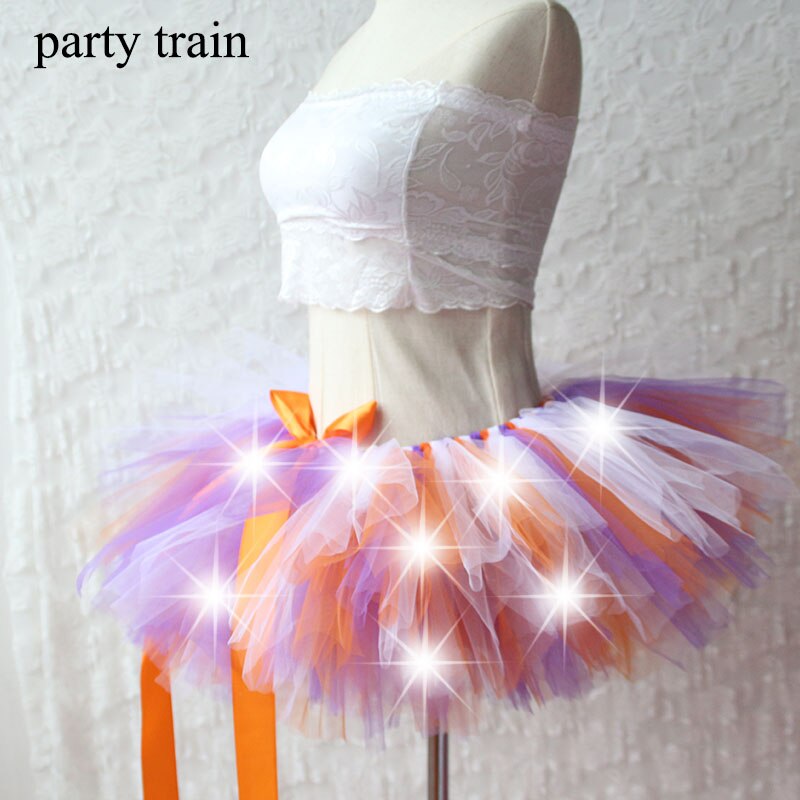 Arrival Women Tulle Tutu Skirt Sexy Mini Fancy Adult Petticoat Fluffy Yarn Ballet Dance Halloween Led Light Up - Korvel