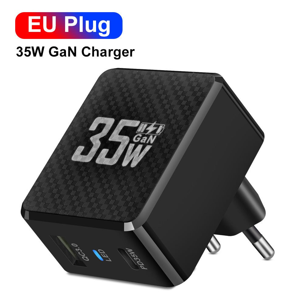 Gallium Nitride GaN35W Fast Charging Head QC3.0 Charger - Korvel