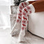 Chaussettes genou tricotées à motif renne de Noël pour femmes