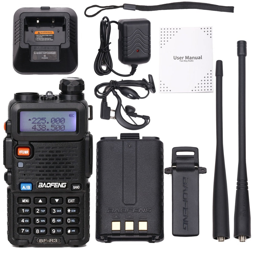 BaoFeng BF-UV5R Tri-Band Walkie Talkie 136-174Mhz 220-260Mhz/400-520Mhz+2 AntennaTwo Way Amatuer Portable ham Radio up of UV-5R - Korvel