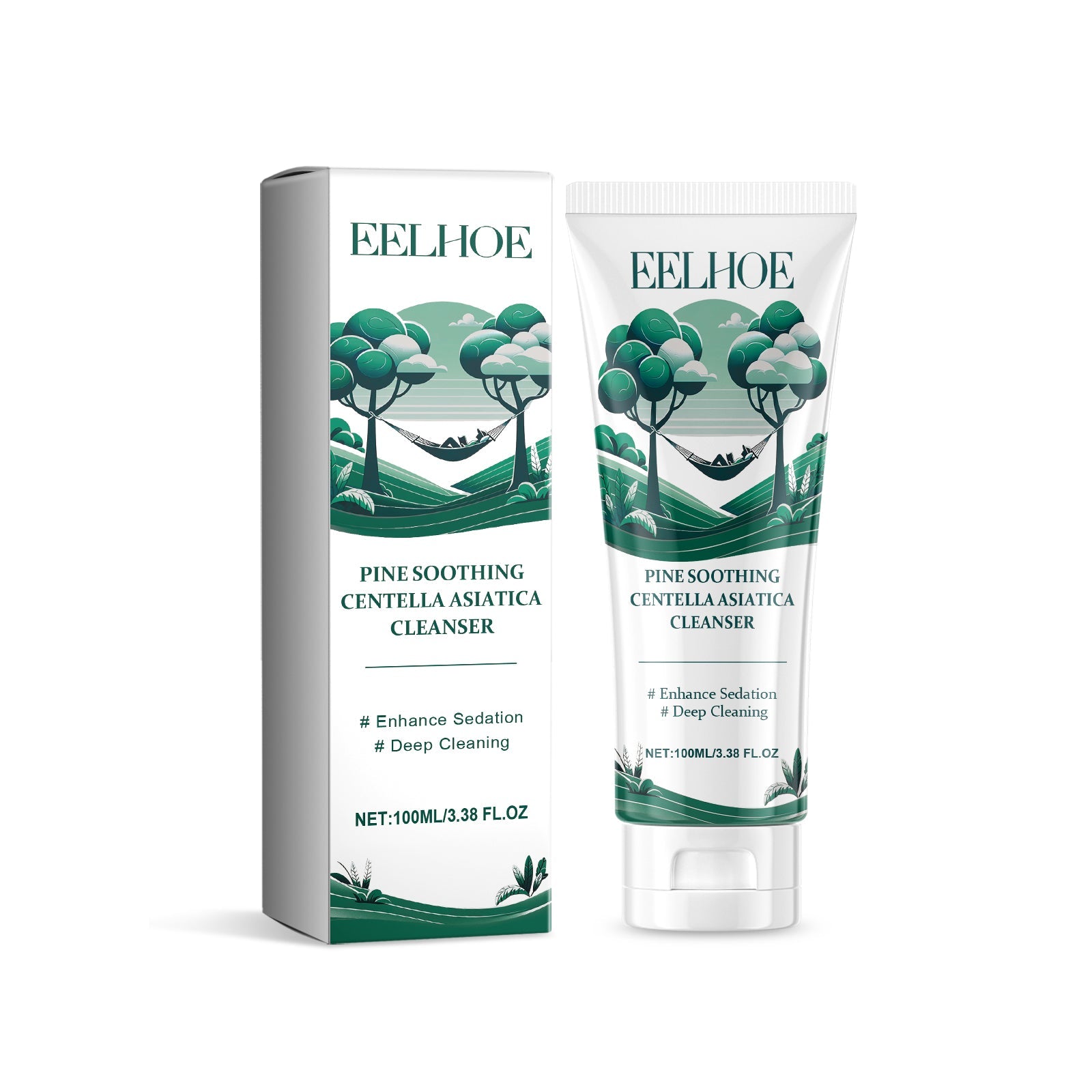 Pine Soothing Centella Asiatica Cleanser, Deep Clear Pores Soft Moisturizing Skin Moisturizing Non-Tight Cleanser - Korvel