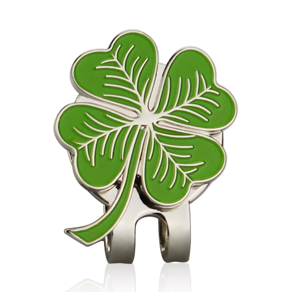 Four Leaf Clovers Golf Ball Marker with Golf hat clip Wholesale  Golf Accessories for golfer gift alloy Lucky clover marker - Korvel
