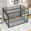 Metal Bunk Bed Full Over Full Bunk Bed Frame with Safety Guard Rails Heavy Duty Space-Saving Design Easy Assembly Black - Korvel