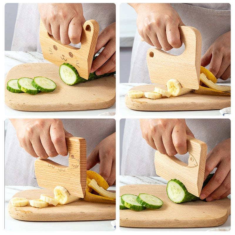 Couteau en bois pour enfants - Jouet de cuisine sûr et durable