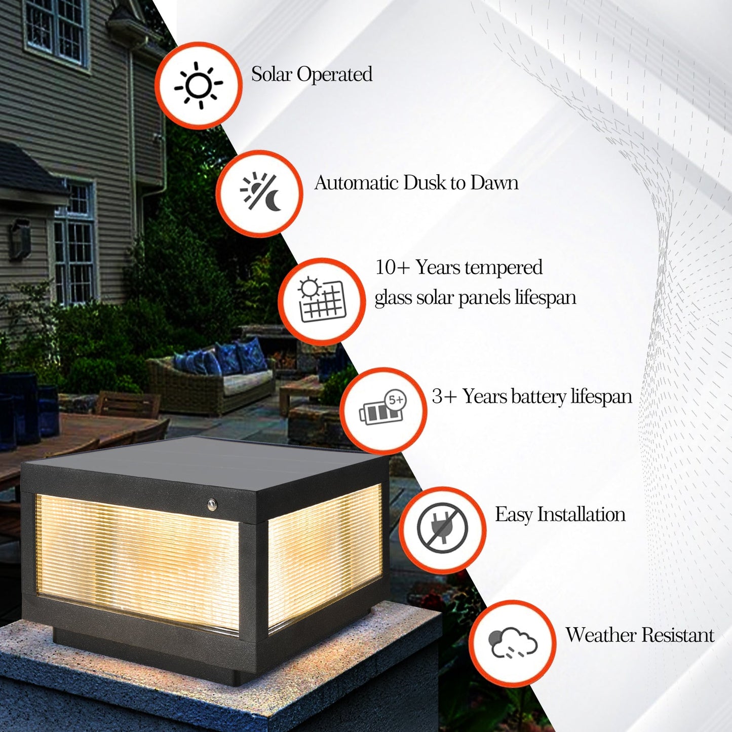 Dimmable Solar Wall Lamp for Pathway Lighting