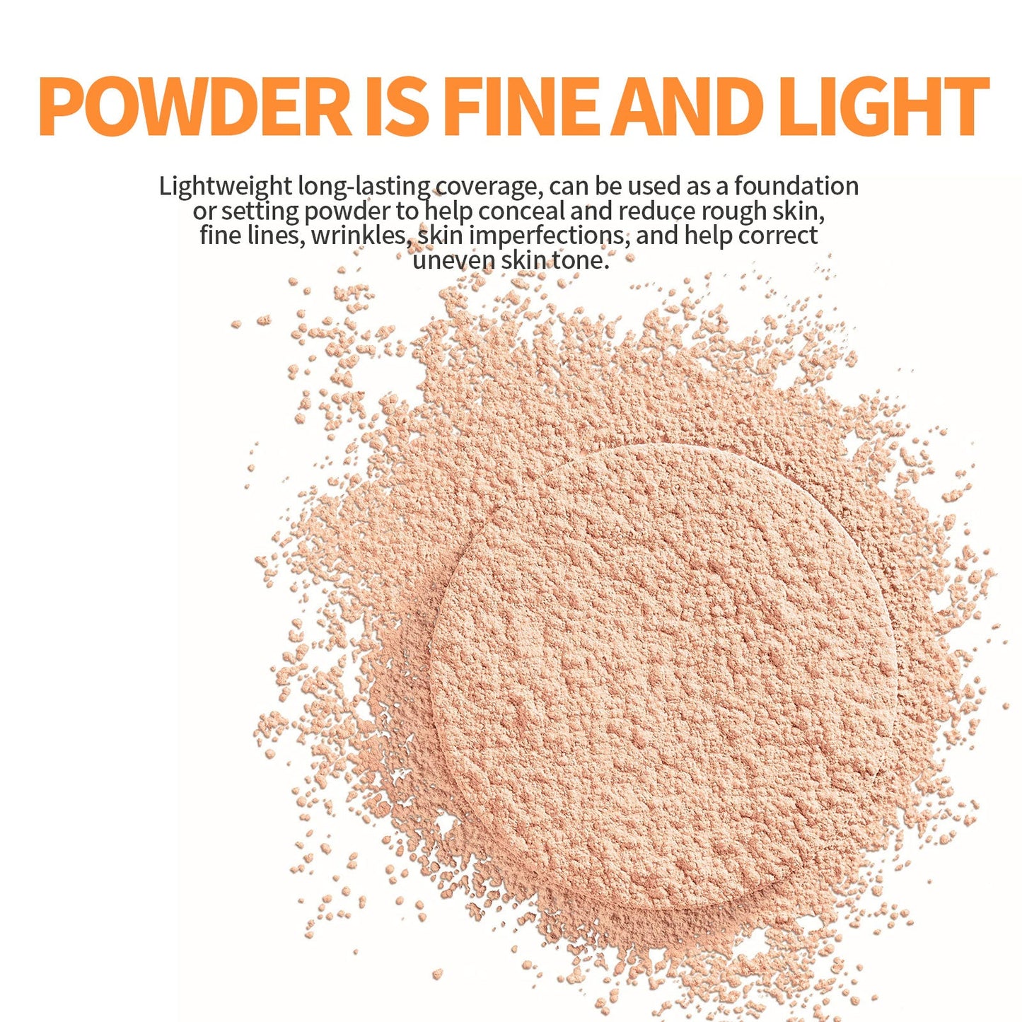 Loose Powder, Fade Fine Lines, Waterproof, Sweat Resistant Makeup Natural Concealer Complete Makeup Powder Light And Delicate - Korvel