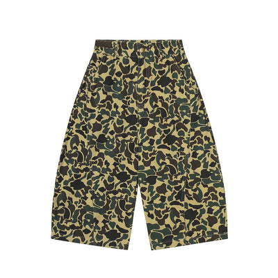 Camouflage Tiger Pattern Work Shorts Men's European and American Trendy Design Embroidered Letter Knife Loose Casual Five-Point Pants - Korvel