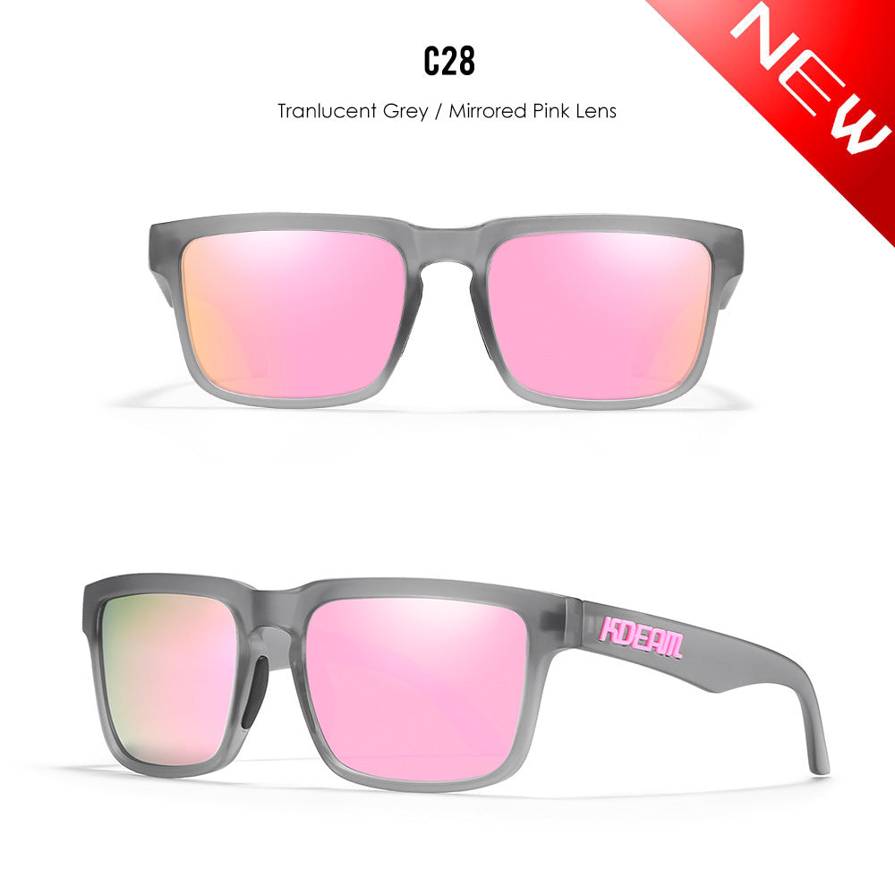 Classic polarized sunglasses for men and women ultra light driving glasses colorful real film sunglasses - Korvel