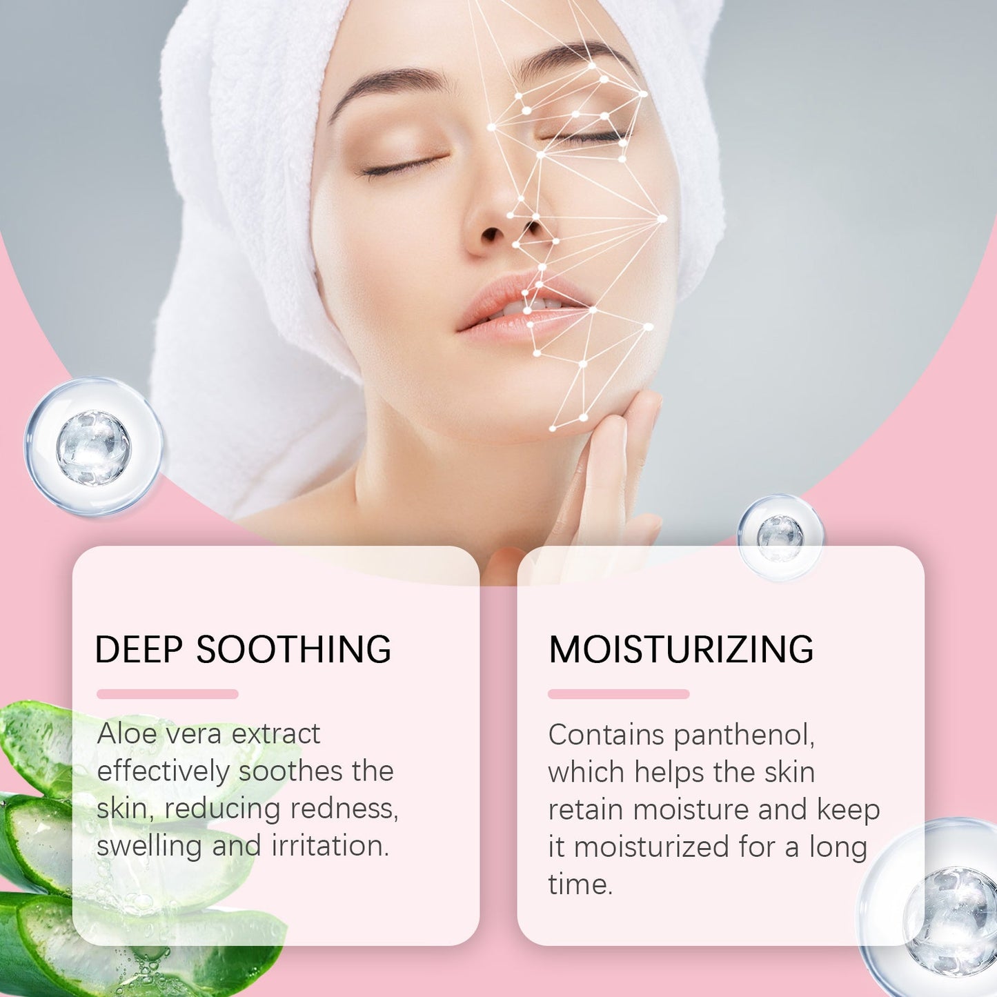 Aloe Vera Moisturizing Water, Repair Facial Skin Hydrating, Moisturizing, Clear, Elastic And Improve The State - Korvel