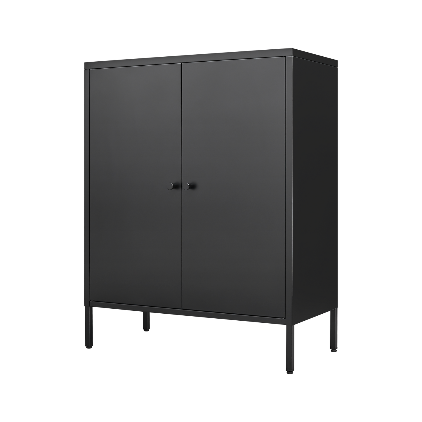 Elegant Black Kitchen Buffet Server Table with Doors