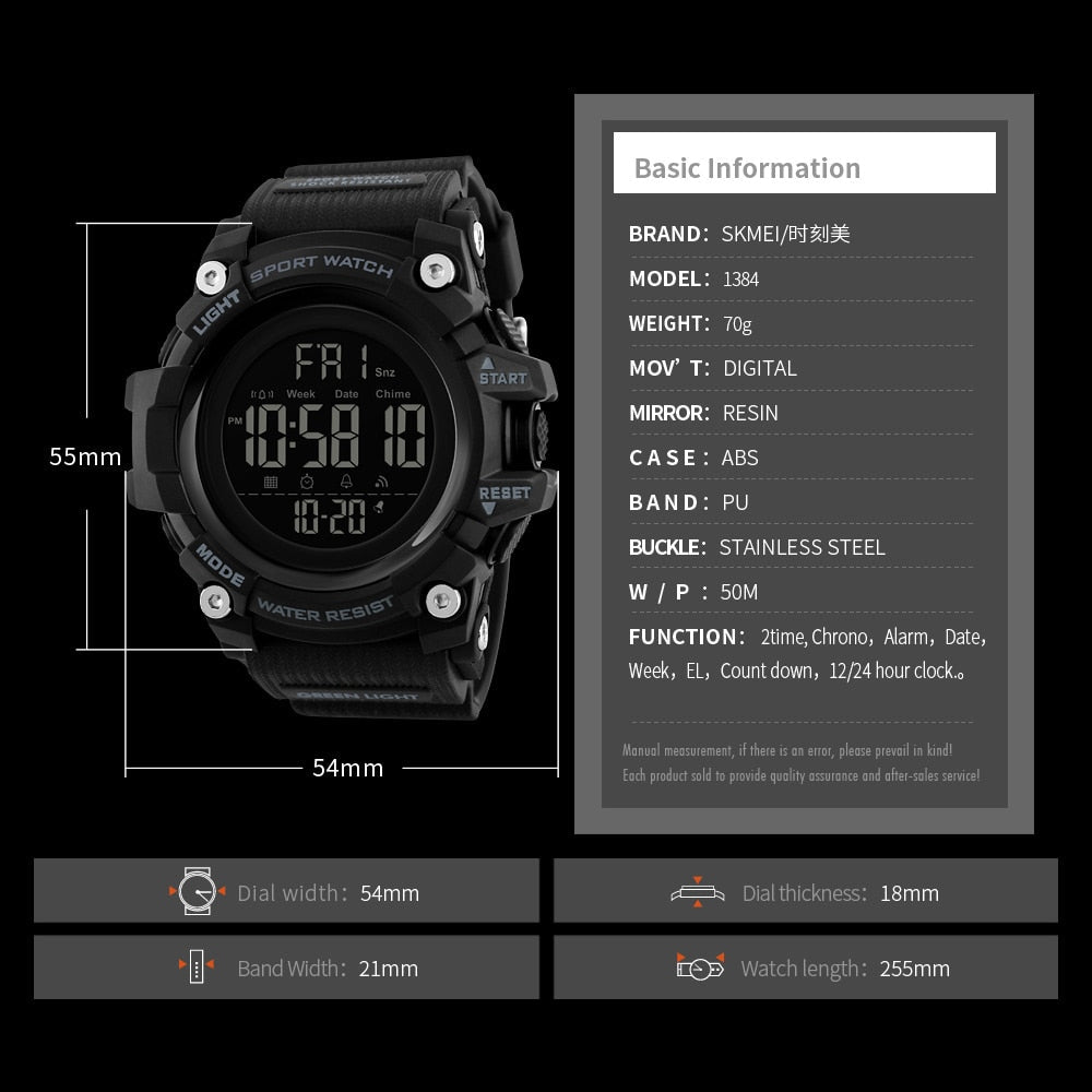 Reloj Deportivo SKMEI 1384 con Cronómetro para Hombres