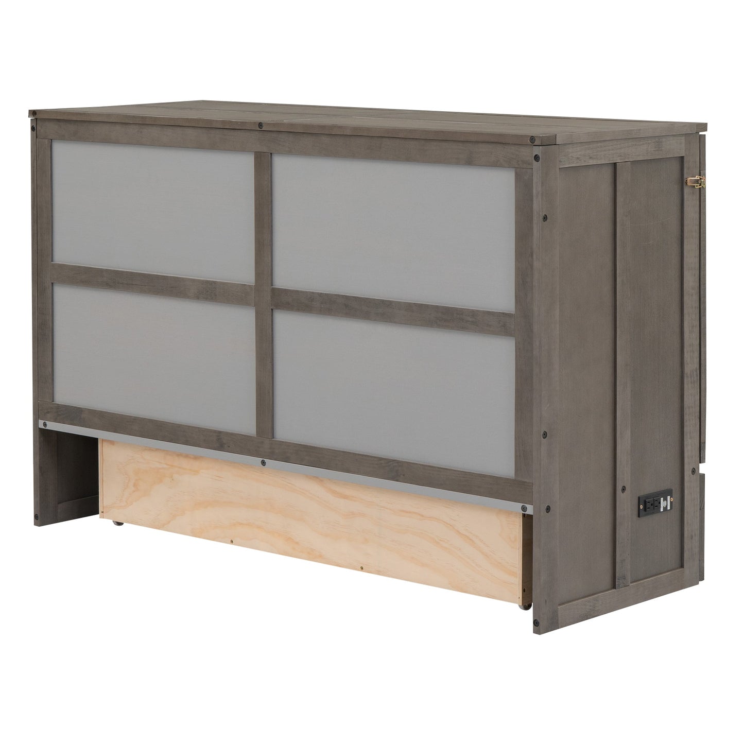 Queen Size Murphy Bed with Built-In Charging Station  Antique Grey - Korvel