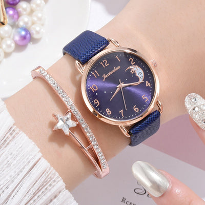 Luxury Women's Leather Band Watch - Elegant Timepiece