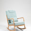 Premium Upholstered Rocking Chair with Lumbar Pillow