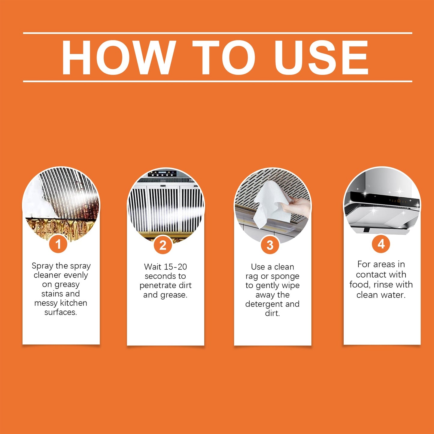 Kitchen Grease Cleaner Kitchen Hood Cooktop Grease Cleaner Multi-Effect Decontamination Cleaner - Korvel